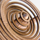 a water droplet wave recreated in wood.