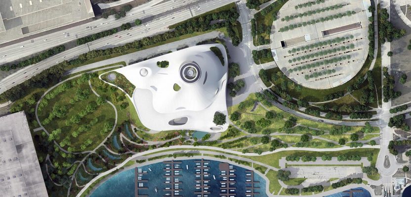 responsive second concept proposal for chicago’s lucas museum of narrative art.