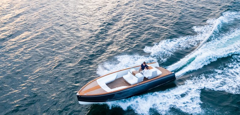 dasher: the world’s first fully electric luxury yacht by michael peters for hinckley.
