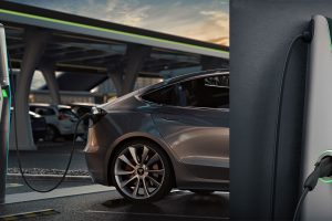 electric car charger evbox plugs into usa via chicago for long-distance solutions.